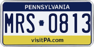 PA license plate MRS0813