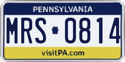PA license plate MRS0814