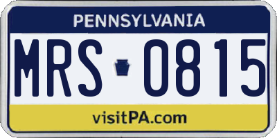 PA license plate MRS0815