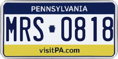 PA license plate MRS0818
