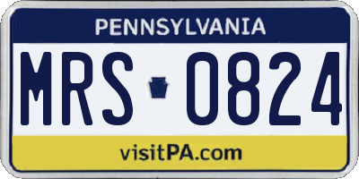 PA license plate MRS0824