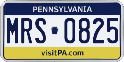 PA license plate MRS0825