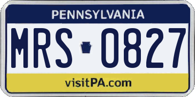 PA license plate MRS0827