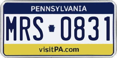 PA license plate MRS0831