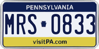 PA license plate MRS0833