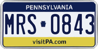 PA license plate MRS0843