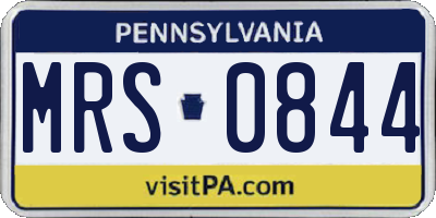 PA license plate MRS0844