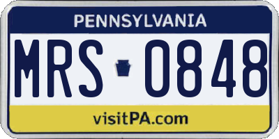 PA license plate MRS0848