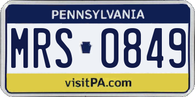 PA license plate MRS0849