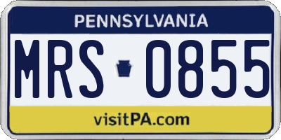 PA license plate MRS0855
