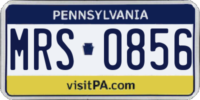 PA license plate MRS0856