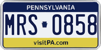 PA license plate MRS0858