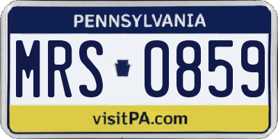 PA license plate MRS0859