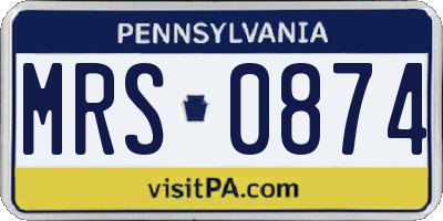 PA license plate MRS0874