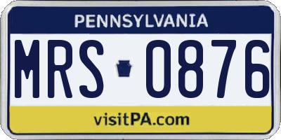 PA license plate MRS0876