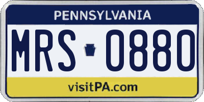 PA license plate MRS0880