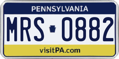 PA license plate MRS0882