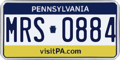 PA license plate MRS0884