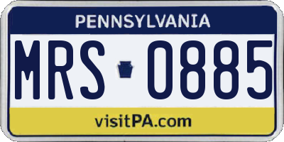 PA license plate MRS0885