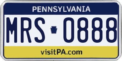 PA license plate MRS0888