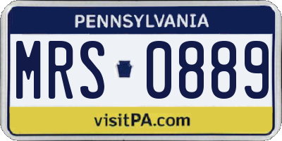 PA license plate MRS0889