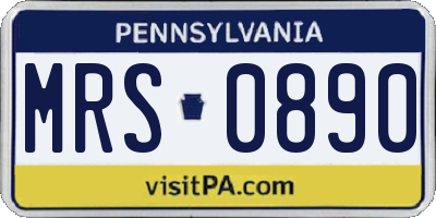 PA license plate MRS0890