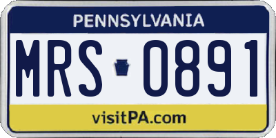 PA license plate MRS0891