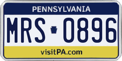 PA license plate MRS0896