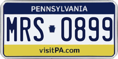 PA license plate MRS0899