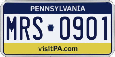 PA license plate MRS0901