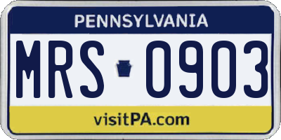 PA license plate MRS0903