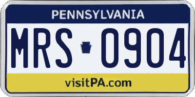 PA license plate MRS0904