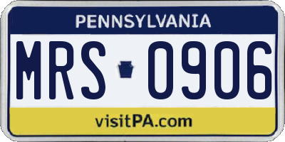PA license plate MRS0906