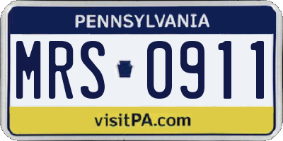 PA license plate MRS0911