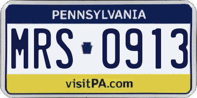 PA license plate MRS0913