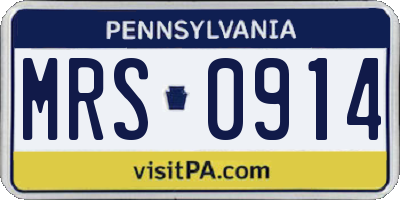 PA license plate MRS0914