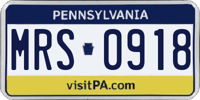 PA license plate MRS0918
