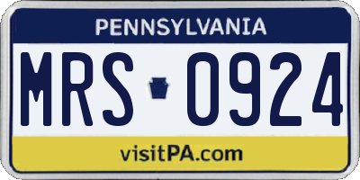 PA license plate MRS0924