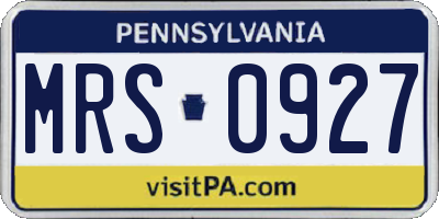 PA license plate MRS0927