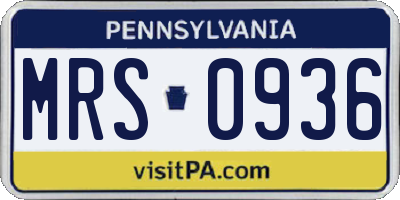 PA license plate MRS0936
