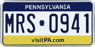 PA license plate MRS0941
