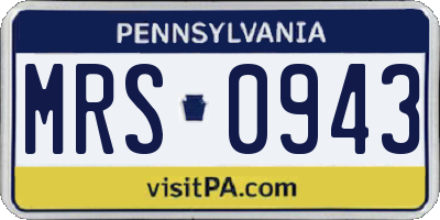PA license plate MRS0943