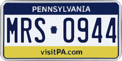 PA license plate MRS0944