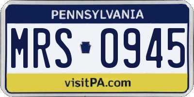 PA license plate MRS0945