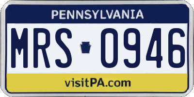 PA license plate MRS0946
