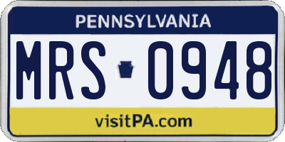 PA license plate MRS0948