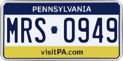 PA license plate MRS0949