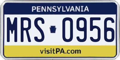 PA license plate MRS0956