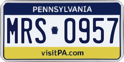 PA license plate MRS0957