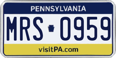 PA license plate MRS0959